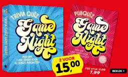 Boekenvoordeel Trivia quíz game night aanbieding
