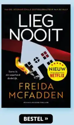 Boekenvoordeel Freida Mcfadden Lieg nooit aanbieding