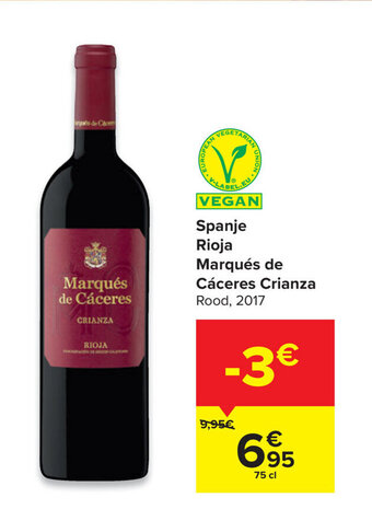 Carrefour Market Spanje Rioja Marqués de Caceres Crianza aanbieding