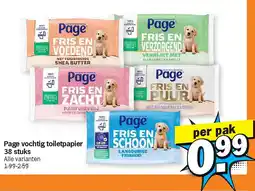 Albert Heijn Page vochtig toiletpapier 38 stuks aanbieding