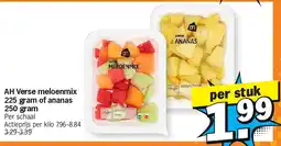 Albert Heijn AH Verse meloenmix 225 gram of ananas 250 gram aanbieding