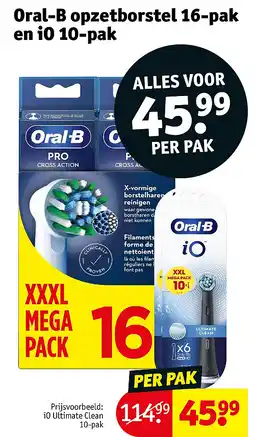 Kruidvat Oral-B opzetborstel 16-pak en iO 10-pak aanbieding