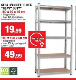 Hubo GEGALVANISEERD REK “HEAVY DUTY” 180 x 90 x 40 cm aanbieding