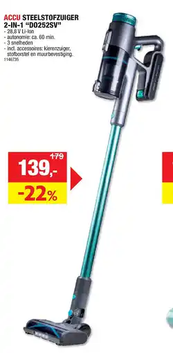 Hubo ACCU STEELSTOFZUIGER 2-IN-1 “DO252SV” aanbieding