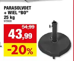 Hubo PARASOLVOET + WIEL “BO” 25 kg aanbieding