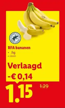 Lidl RFA bananen aanbieding