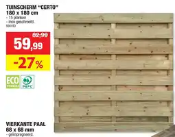 Hubo TUINSCHERM “CERTO” 180 x 180 cm aanbieding