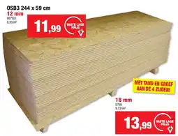 Hubo OSB3 244 x 59 cm 12 mm aanbieding