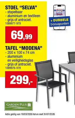 Hubo STOEL “SELVA” aanbieding