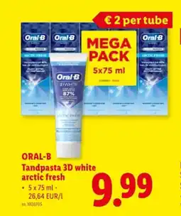 Lidl Tandpasta 3D white arctic fresh aanbieding
