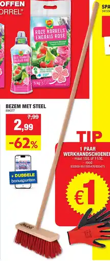 Hubo BEZEM MET STEEL aanbieding