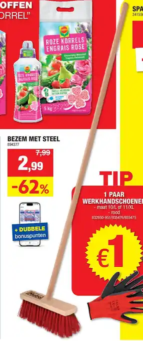 Hubo BEZEM MET STEEL aanbieding