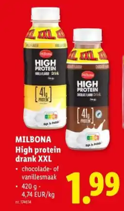Lidl High protein drank XXL aanbieding