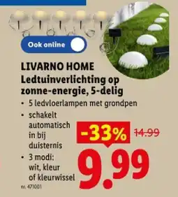 Lidl Ledtuinverlichting op zonne-energie, 5-delig aanbieding