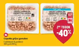 Delhaize Gepelde grijze garnalen aanbieding