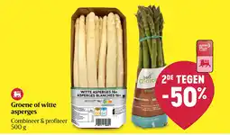 Delhaize Groene of witte asperges aanbieding