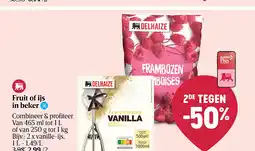 Delhaize Fruit of ijs in beker aanbieding