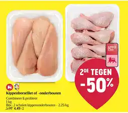 Delhaize Kippenborstfilet of -onderbouten aanbieding