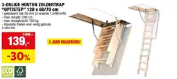 Hubo 3-delige houten zoldertrap optistep aanbieding