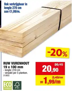 Hubo Ruw vurenhout aanbieding