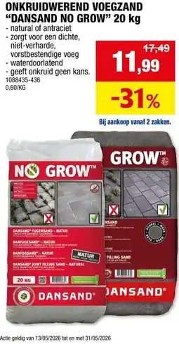 Hubo Onkruidwerend voegzand dansand no grow aanbieding
