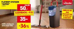 Hubo Vileda Flatmop systeem H2PRO aanbieding