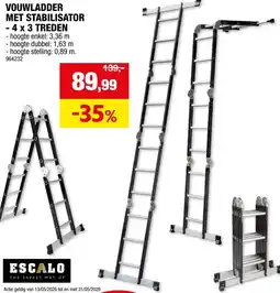Hubo Vouwladder met stabilisator aanbieding