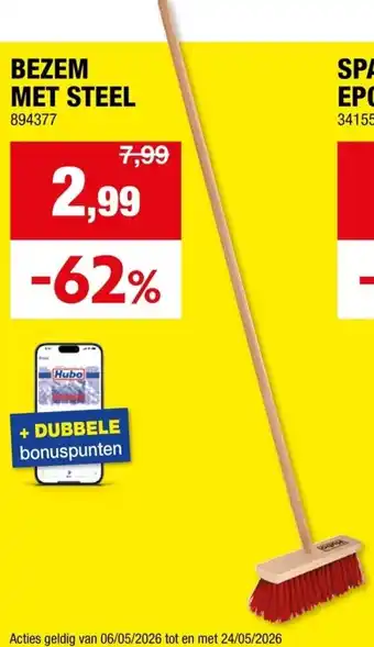 Hubo Bezem met steel aanbieding
