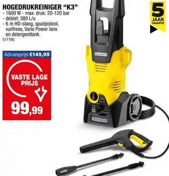 Hubo Hogedrukreiniger k3 aanbieding