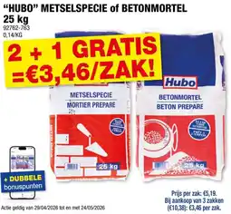 Hubo Hubo metselspecie of betonmortel aanbieding