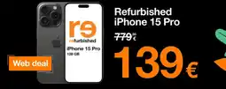 Orange Refurbished iPhone 15 Pro aanbieding