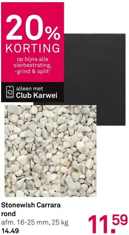 Karwei Stonewish Carrara rond aanbieding