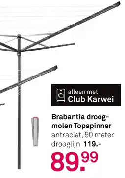Karwei Brabantia droogmolen Topspinner aanbieding