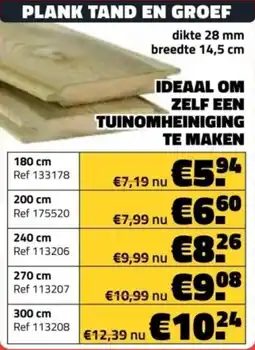 Bouwcenter Frans Vlaeminck Plank Tand en Groef aanbieding