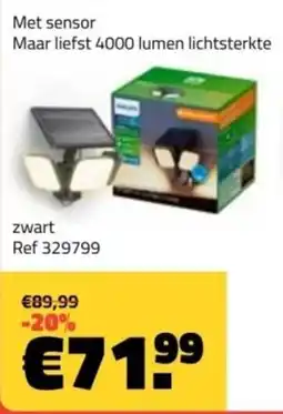 Bouwcenter Frans Vlaeminck Philips Ultra Efficient Zyren Wandlampen met Zonnepaneel aanbieding