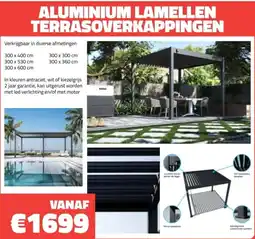 Bouwcenter Frans Vlaeminck Aluminium Lamellen Terrasoverkappingen aanbieding