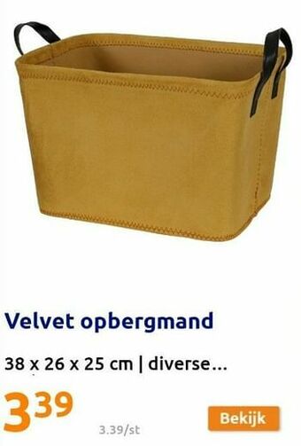 Action Velvet opbergmand aanbieding