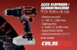 Bouwcenter Frans Vlaeminck Einhell Accu Klopboor / Schroefmachine aanbieding