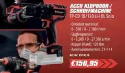 Bouwcenter Frans Vlaeminck Einhell Accu klopboor / Schroefmachine aanbieding