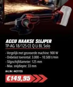 Bouwcenter Frans Vlaeminck Einhell Accu Haakse Slijper aanbieding