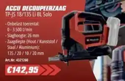 Bouwcenter Frans Vlaeminck Einhell Accu Decoupeerzaag aanbieding
