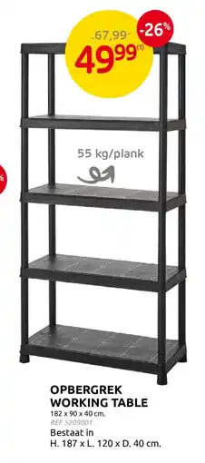 Brico Opbergrek working table aanbieding