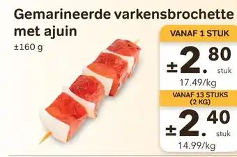 Gemarineerde varkensbrochette met ajuin