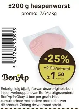 Bon Ap hespenworst aanbieding