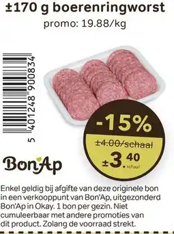 Bon Ap boerenringworst aanbieding