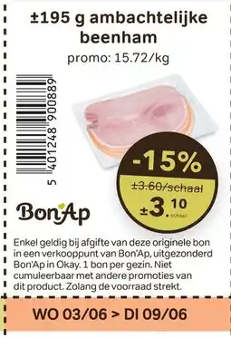 Bon Ap ambachtelijke beenham aanbieding