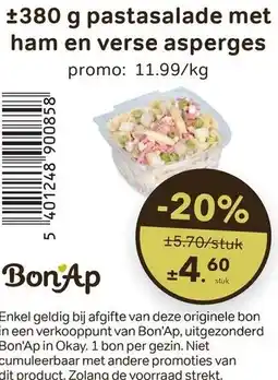 Bon Ap pastasalade met ham en verse asperges aanbieding