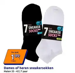 Action Dames of heren sneakersokken aanbieding