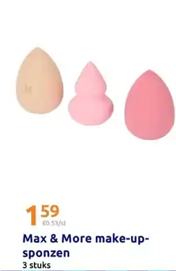 Action Max & More make up sponzen aanbieding