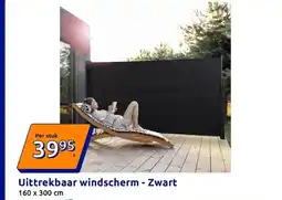 Action Uittrekbaar windscherm Zwart aanbieding